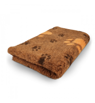 Original VetBed 150x100cm, DryBed Premium, rutschfest orange mit oranger und schwarzen Pfoten
