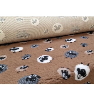 Original Vetbed 150x100cm, DryBed Premium,rutschfest braun mit Schafen