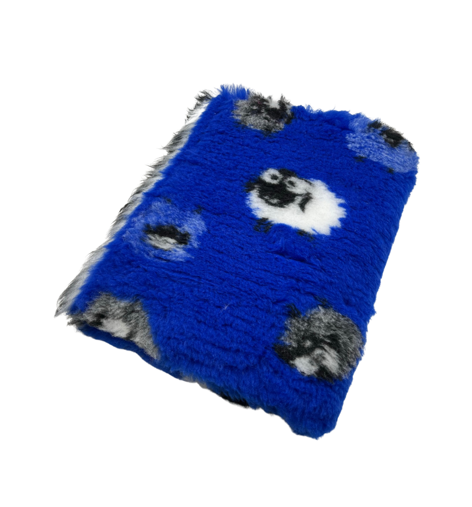 Original VetBed 150x100cm, DryBed Premium,rutschfest blau mit Schafen