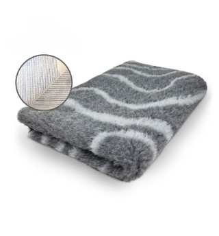Original VetBed 150x100cm, DryBed Premium, rutschfest grau mit grauer Welle (Wave)