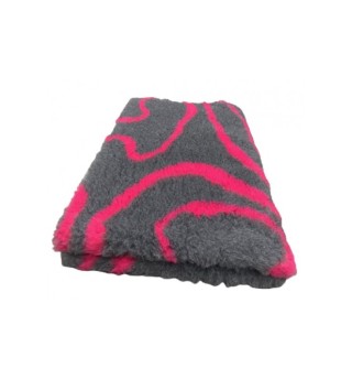 Original VetBed 150x100cm, DryBed Premium, rutschfest grau mit pinker Welle (Wave)