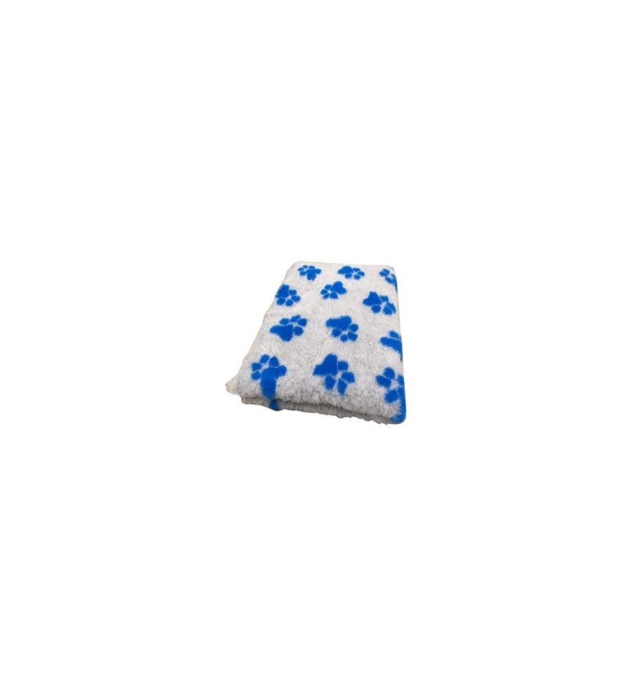 Original VetBed 150x100cm, DryBed Premium, rutschfest, grau mit blauen Pfoten