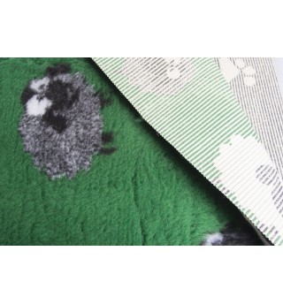 Original Vetbed 150x100cm, DryBed Premium, rutschfest grün mit Schafen