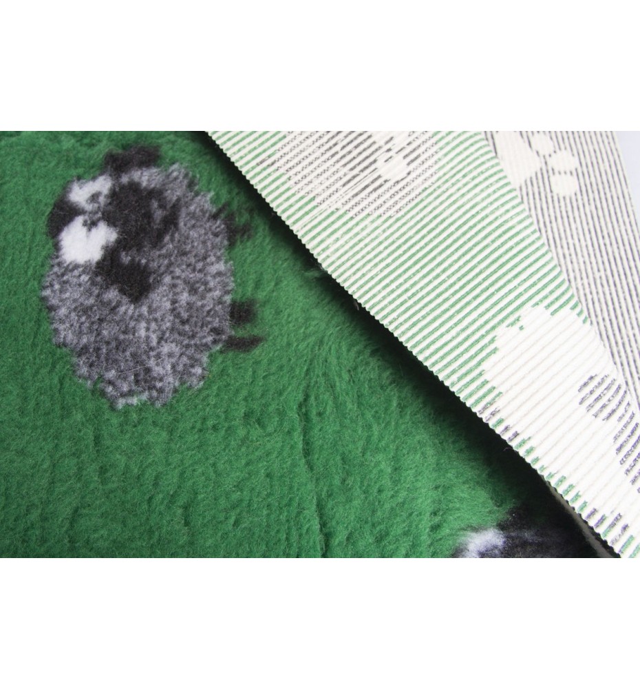 Original Vetbed 150x100cm, DryBed Premium, rutschfest grün mit Schafen