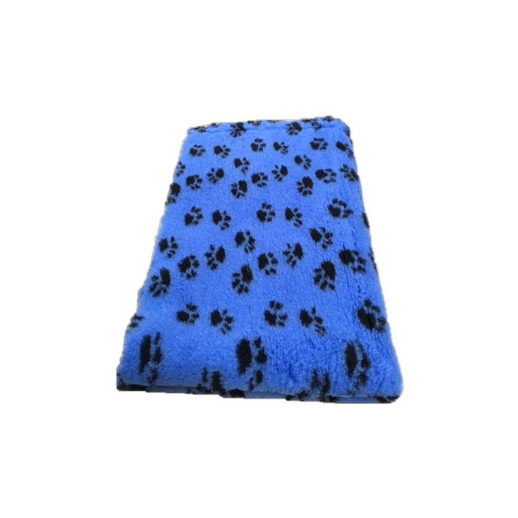 Original VetBed 150x100cm, DryBed Premium, rutschfest blau mit schwarzen Pfoten